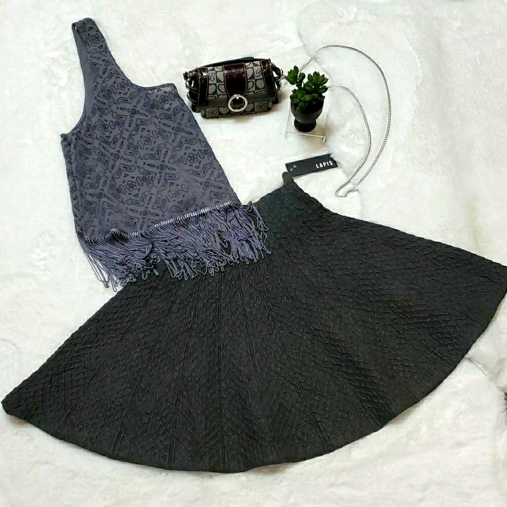 LAPIS SKATER SWING MINI SKIRT